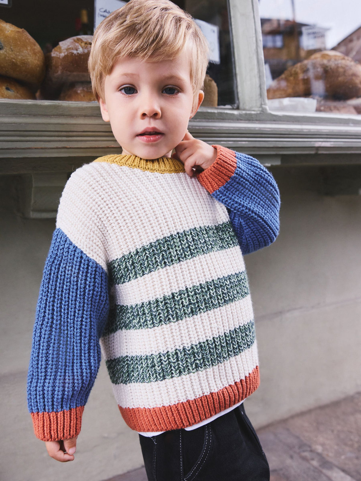 Dsiney Kidz - Multi Striped Multicolour Knitted Crew Jumper (3mths-7yrs) image 2