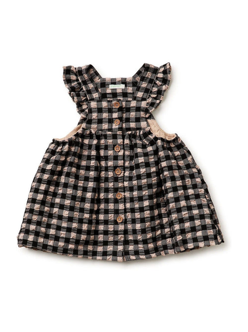 Benetton Brown Seersucker Gingham Dress image 1