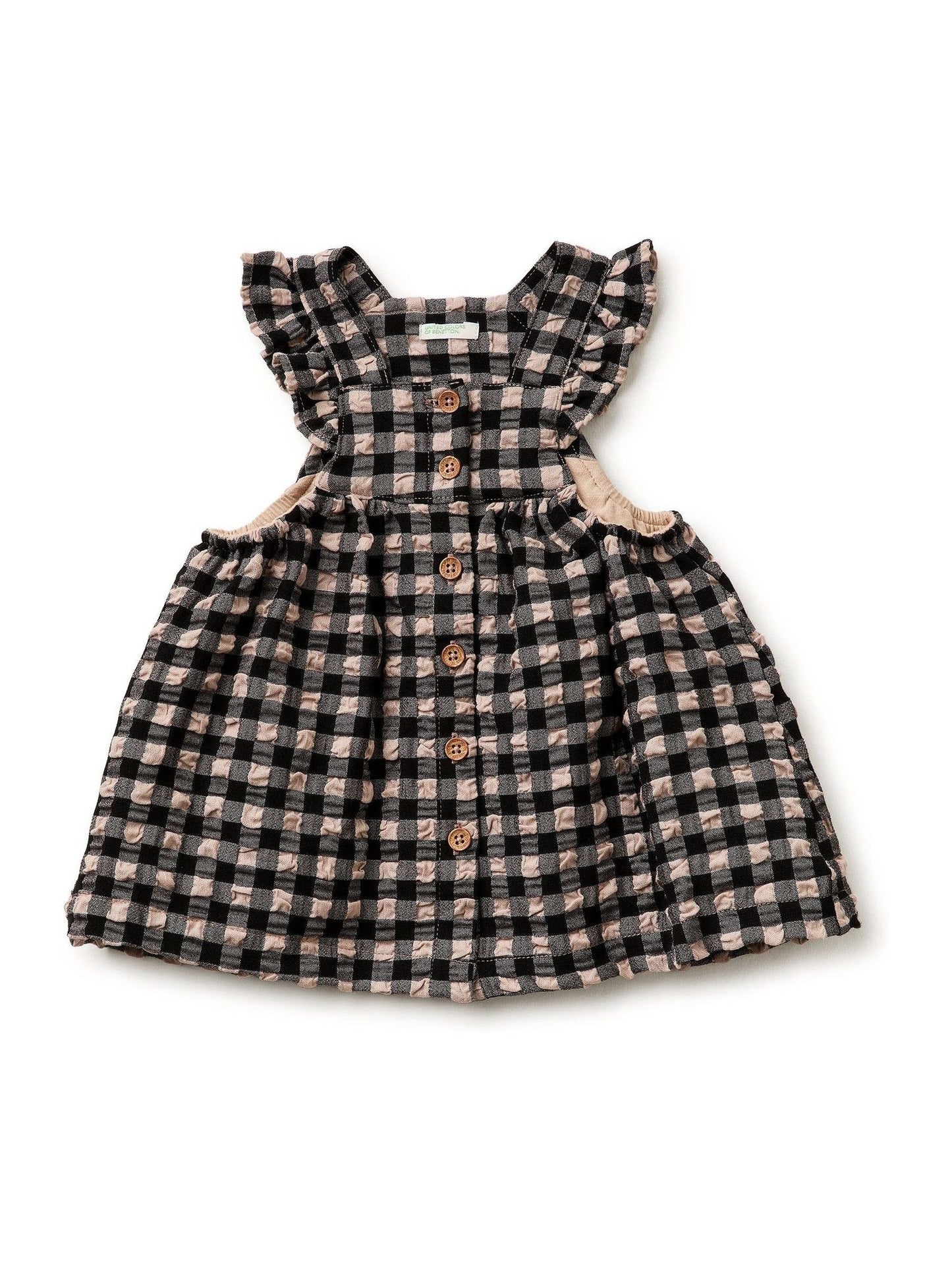 Benetton Brown Seersucker Gingham Dress image 1