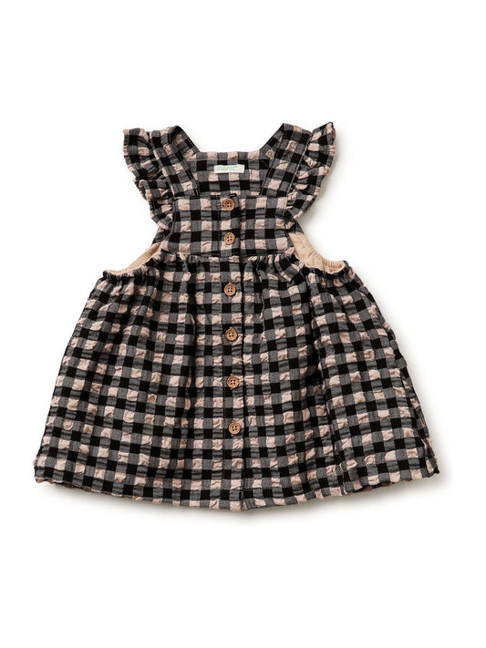 Benetton Brown Seersucker Gingham Dress image 1