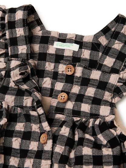 Benetton Brown Seersucker Gingham Dress image 3