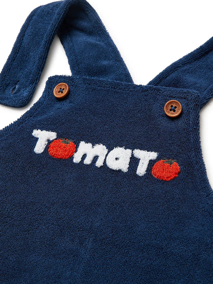 Benetton Blue Embroidered Dungarees image 3