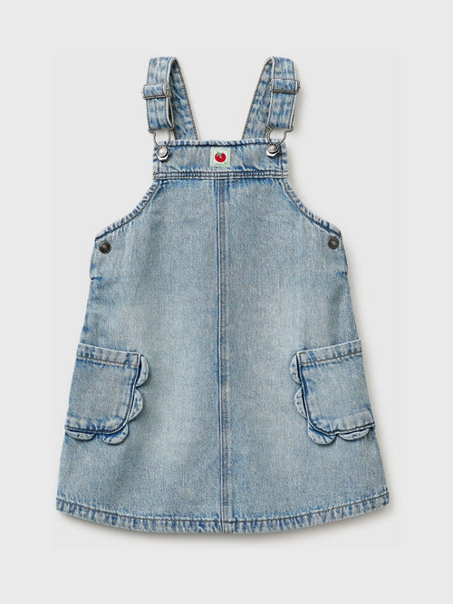Benetton Blue Denim Dungaree Dress image 1