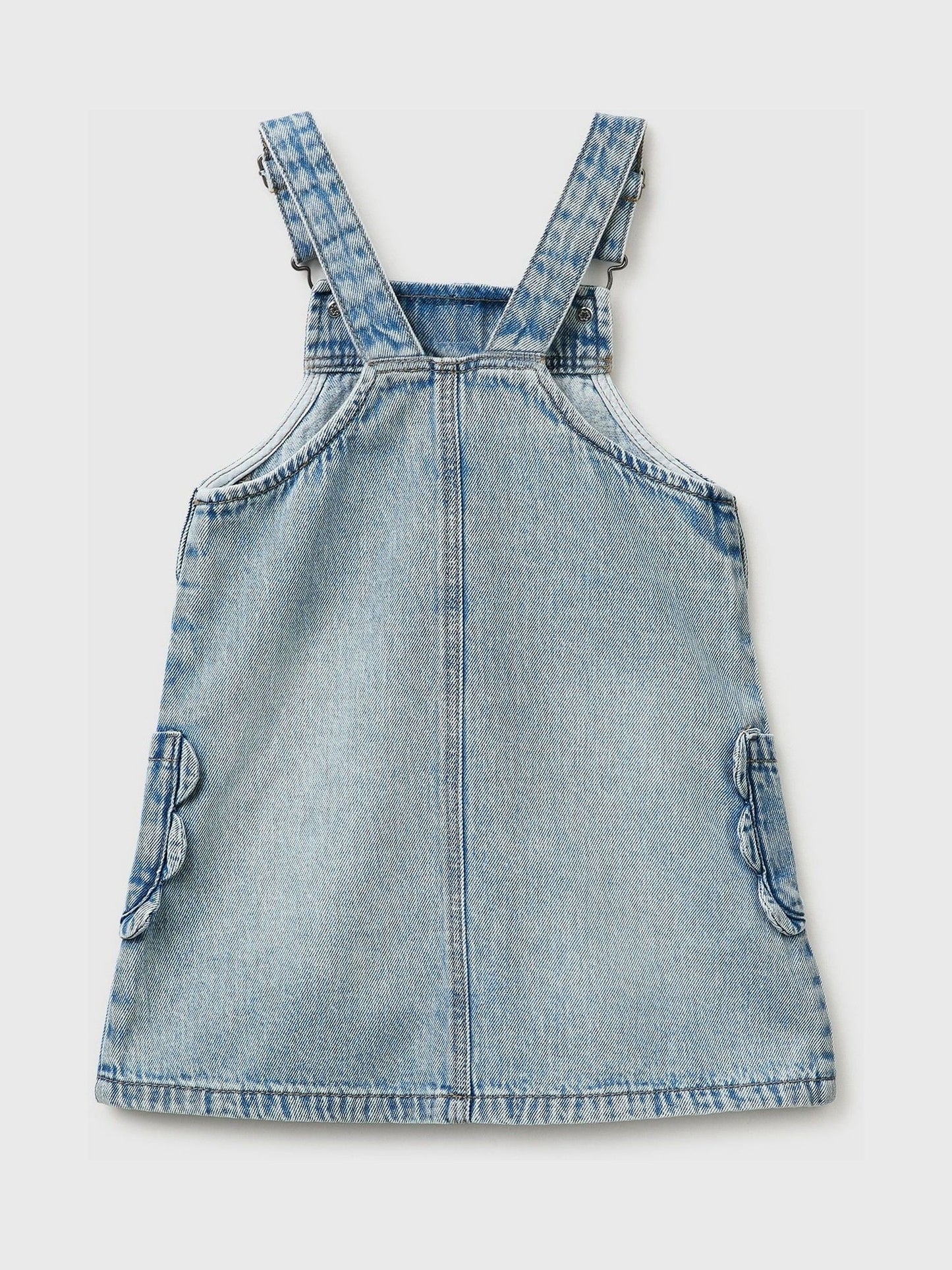 Benetton Blue Denim Dungaree Dress image 2