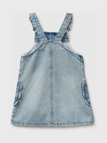 Benetton Blue Denim Dungaree Dress image 2