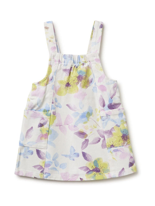 Benetton White Printed Dungaree Dress image 1