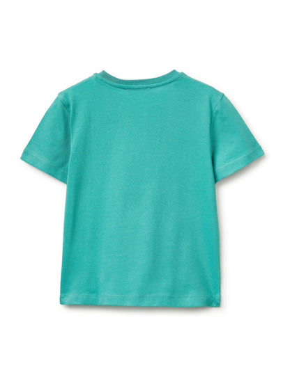 Benetton Blue Logo Print T-Shirt image 2