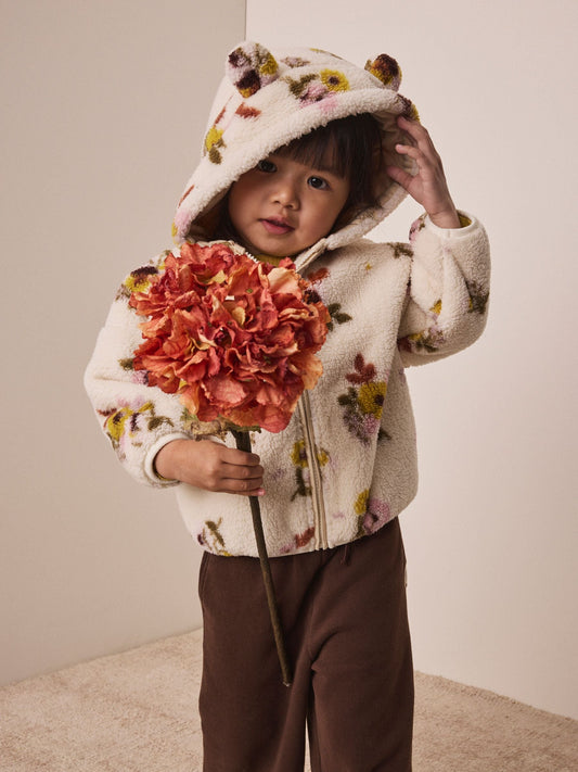 Dsiney Kidz - Cream Floral Zip Through Fleece (3mths-7yrs) image 2