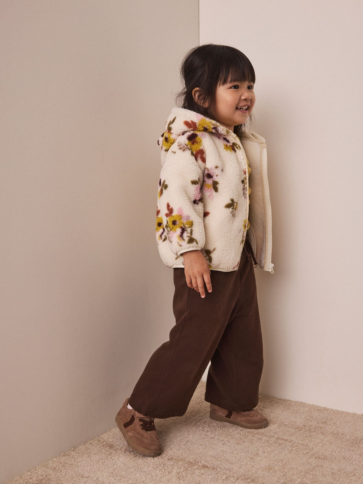 Dsiney Kidz - Cream Floral Zip Through Fleece (3mths-7yrs) image 4