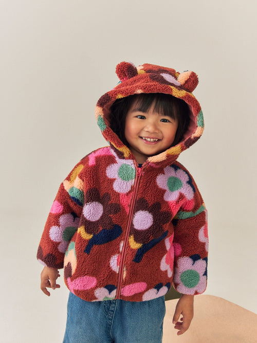 Dsiney Kidz - Brown Flower Zip Through Fleece (3mths-7yrs) image 1