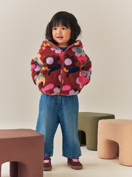 Dsiney Kidz - Brown Flower Zip Through Fleece (3mths-7yrs) image 2