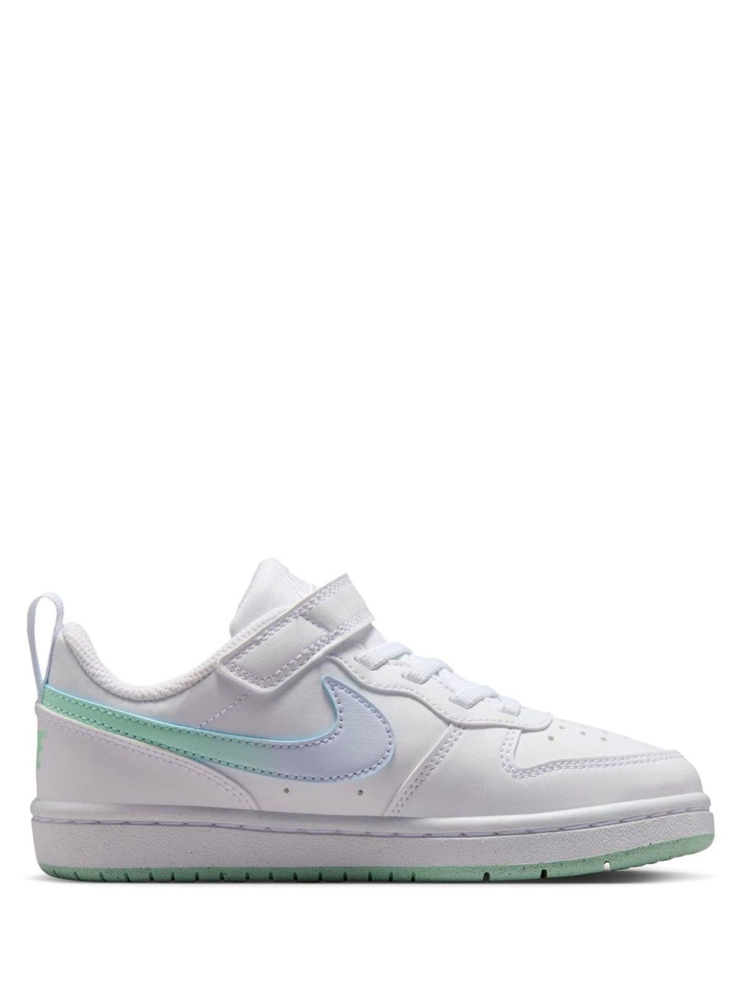 Nike White Arctic Green Junior Court Borough Low Trainers image 3