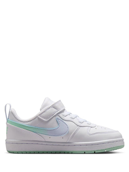 Nike White Arctic Green Junior Court Borough Low Trainers image 3