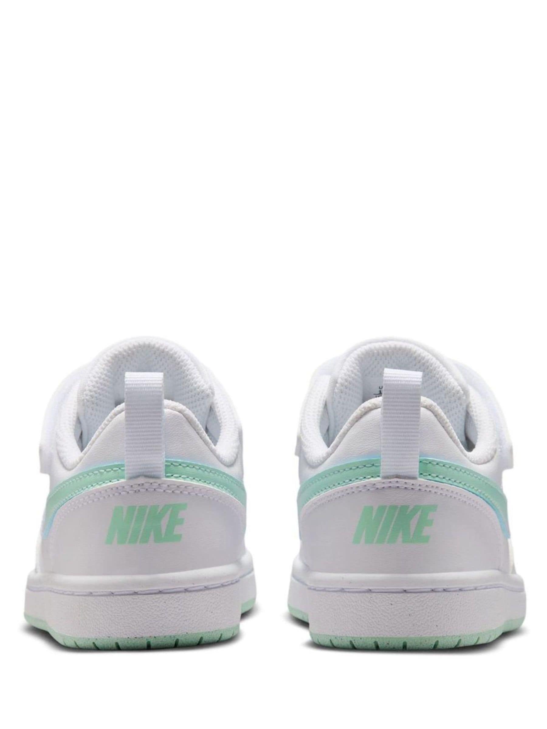 Nike White Arctic Green Junior Court Borough Low Trainers image 4