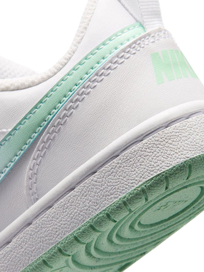 Nike White Arctic Green Junior Court Borough Low Trainers image 7