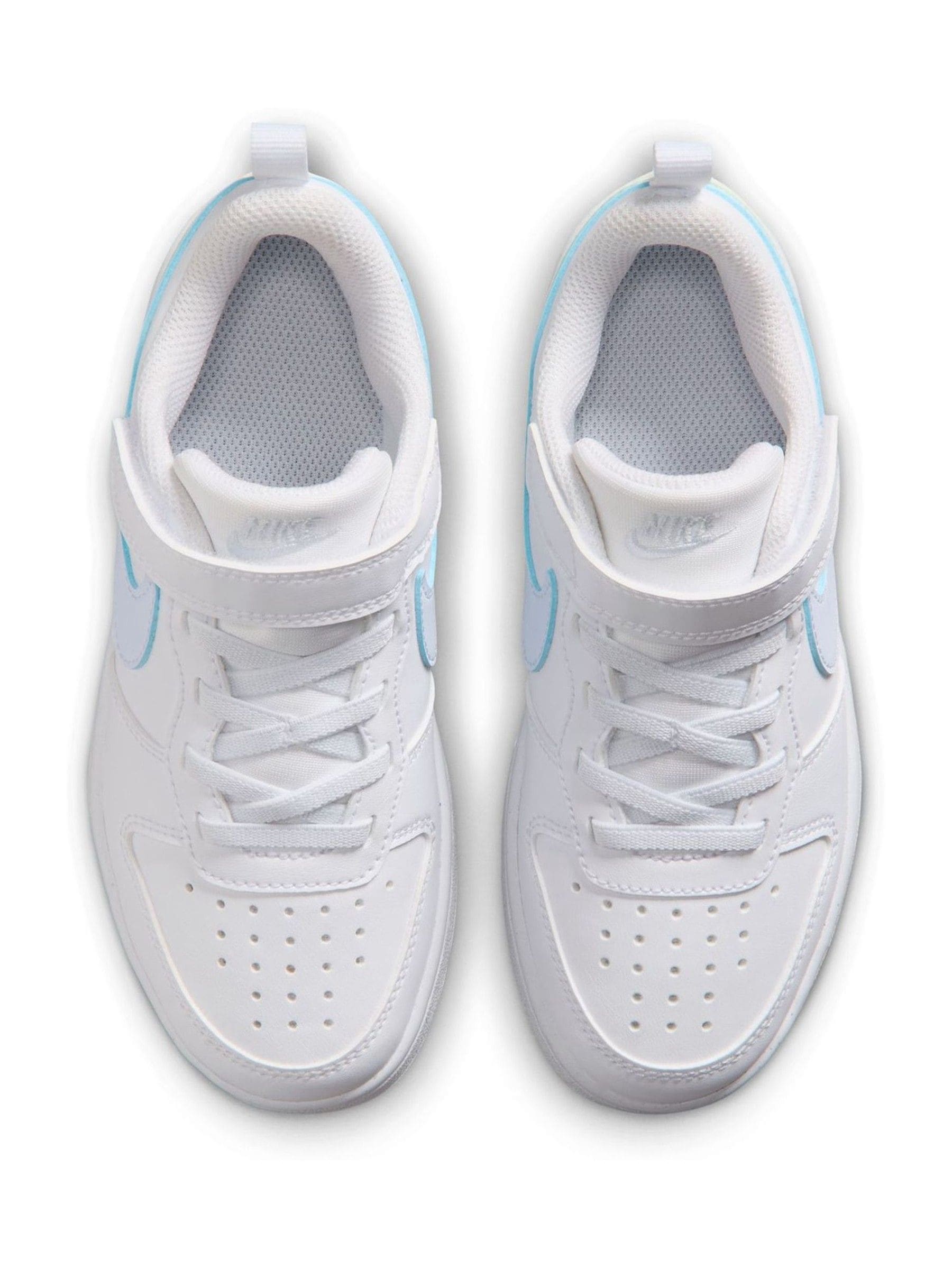 Nike White Arctic Green Junior Court Borough Low Trainers image 8