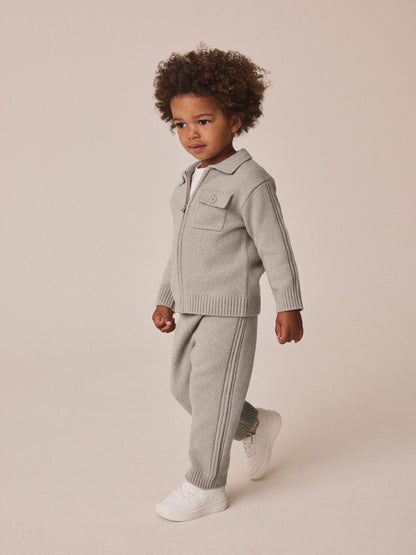 Dsiney Kidz - Neutral Knitted Zip Through Cardigan and Jogger Set (3mths-7yrs) image 1