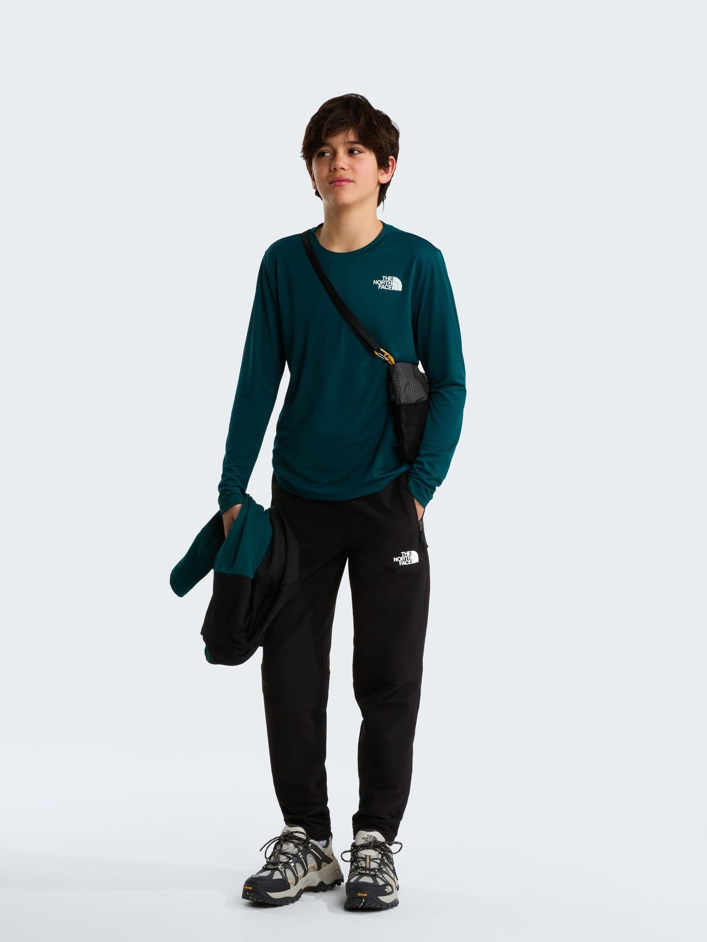 Dsiney Kidz - The North Face Green 24/7 Long Sleeve Tech T-Shirt image 1