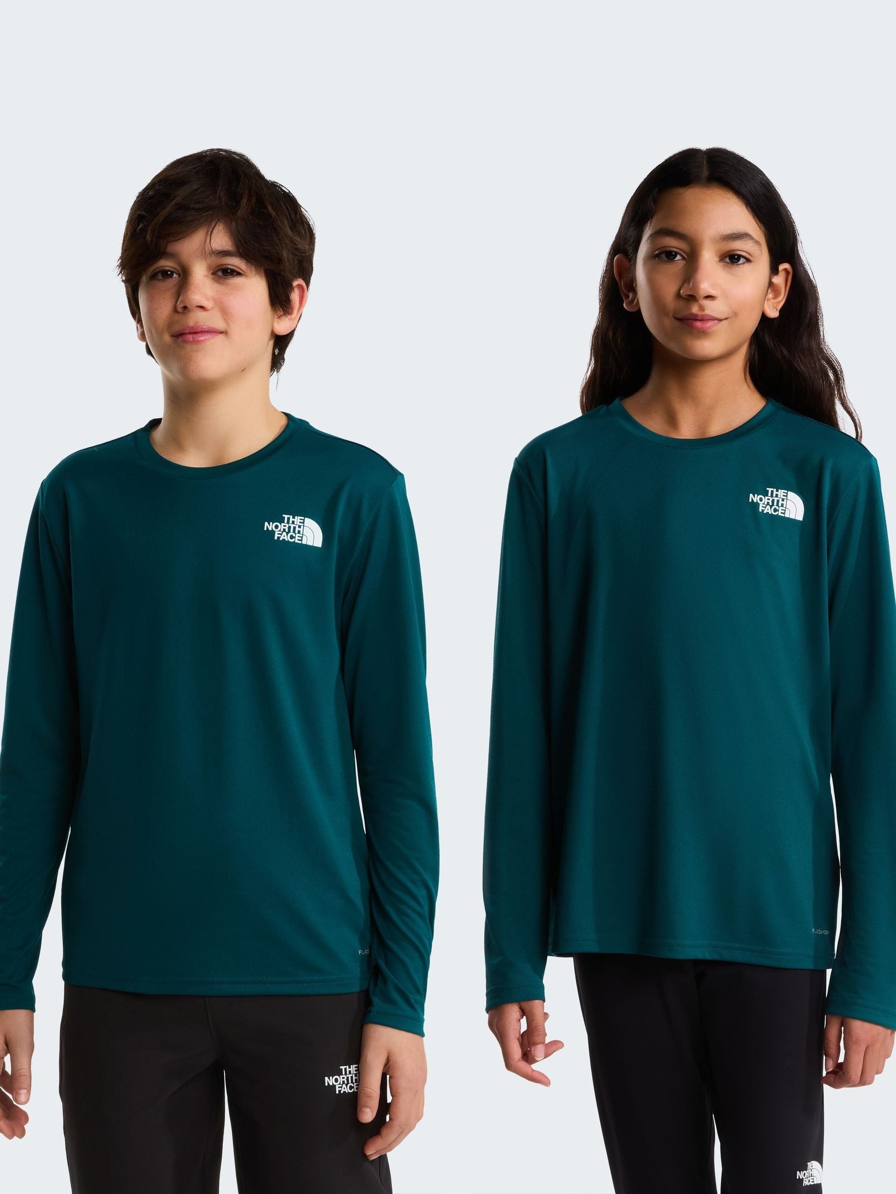 Dsiney Kidz - The North Face Green 24/7 Long Sleeve Tech T-Shirt image 3