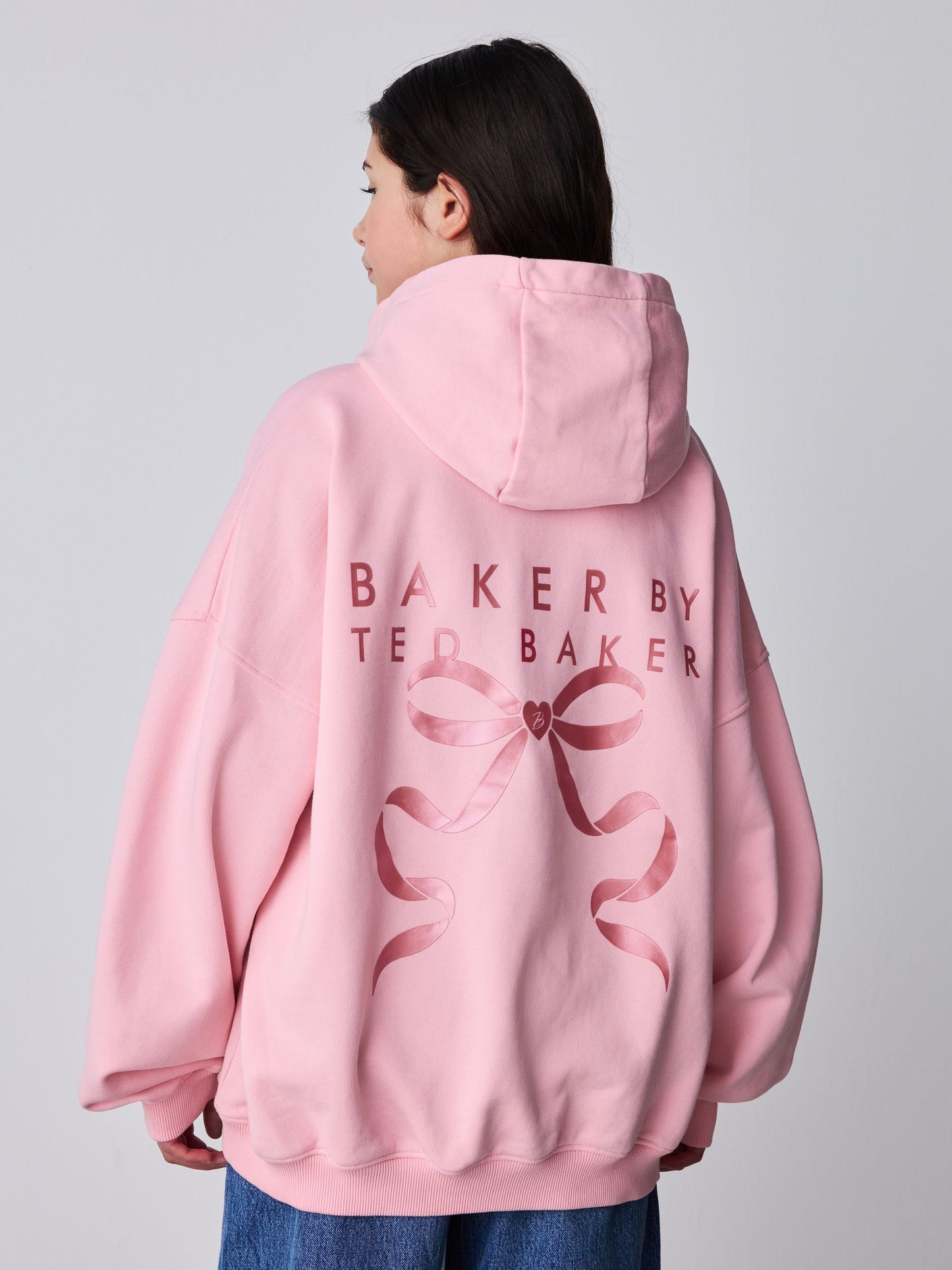 Baker by Ted Baker Oversized Fluro Pink Hoodie image 3