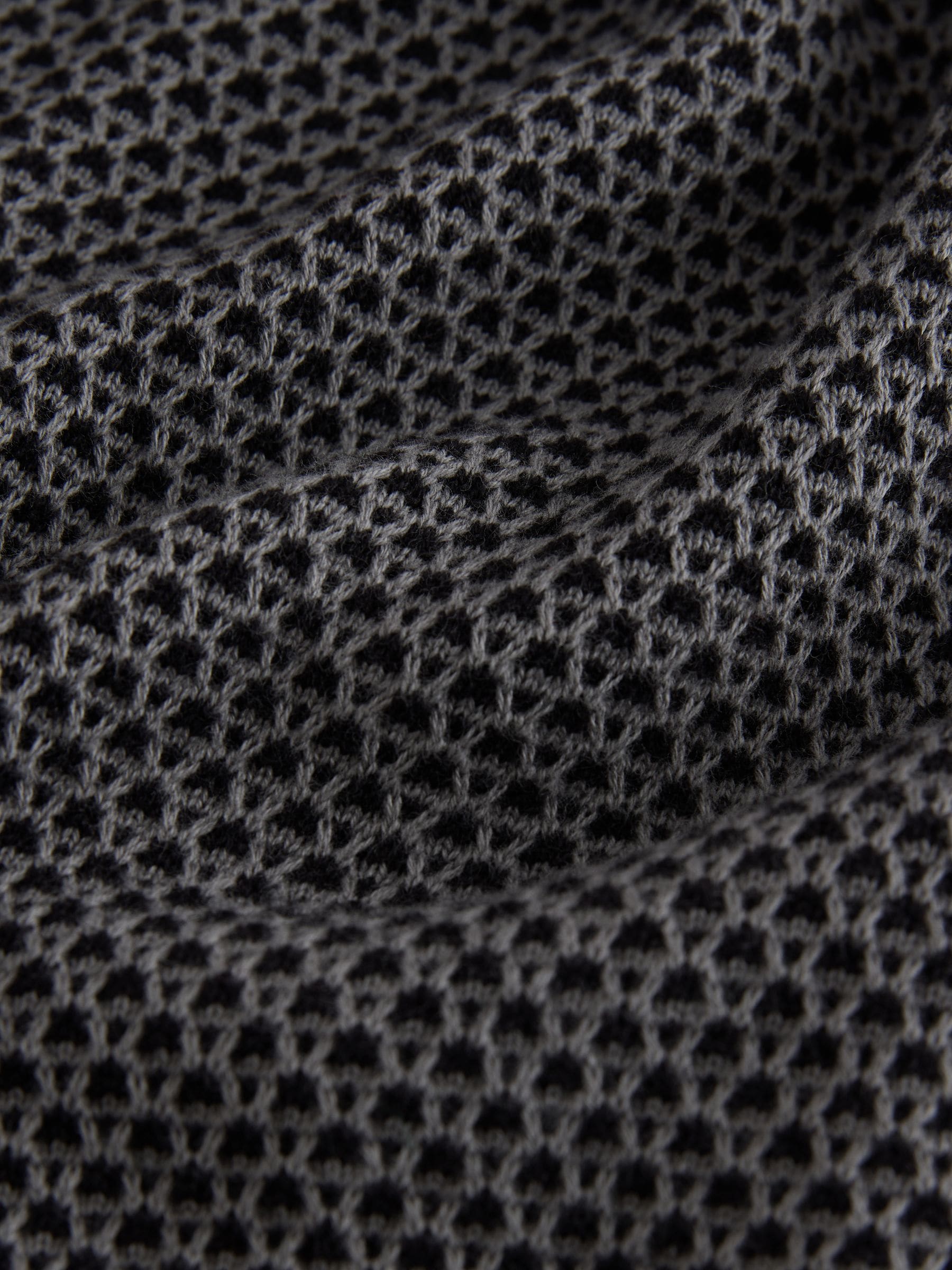 Dsiney Kidz - Monochrome Textured Knitted Popper Neck Polo Shirt (3-16yrs) image 3