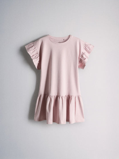 The Set Short Frill Sleeve Drop Waist Jersey Dresses 3 Pack Pink/Purple image 3
