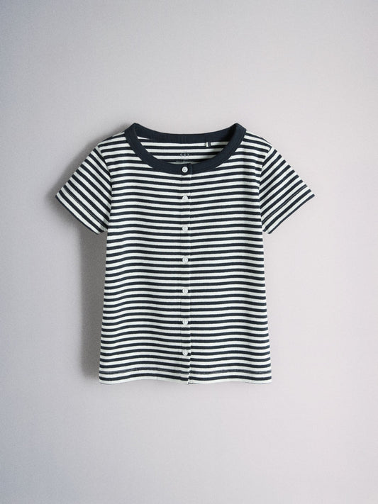 Dsiney Kidz - The Set 3 Pack Button Through Short Sleeve Rib Cardigans Navy/Pink/Stripe image 2