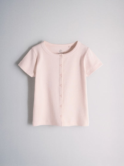 Dsiney Kidz - The Set 3 Pack Button Through Short Sleeve Rib Cardigans Navy/Pink/Stripe image 3