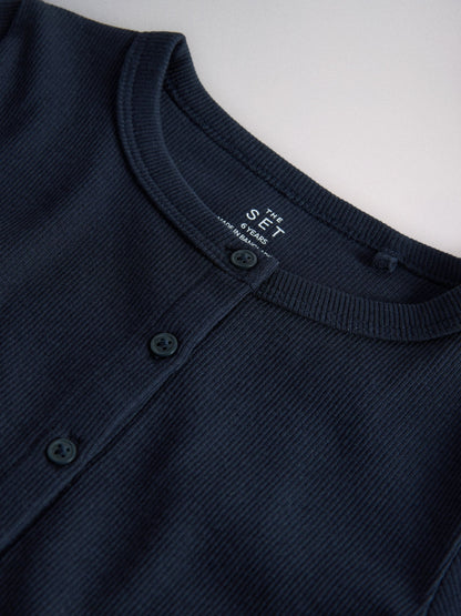 Dsiney Kidz - The Set 3 Pack Button Through Short Sleeve Rib Cardigans Navy/Pink/Stripe image 6
