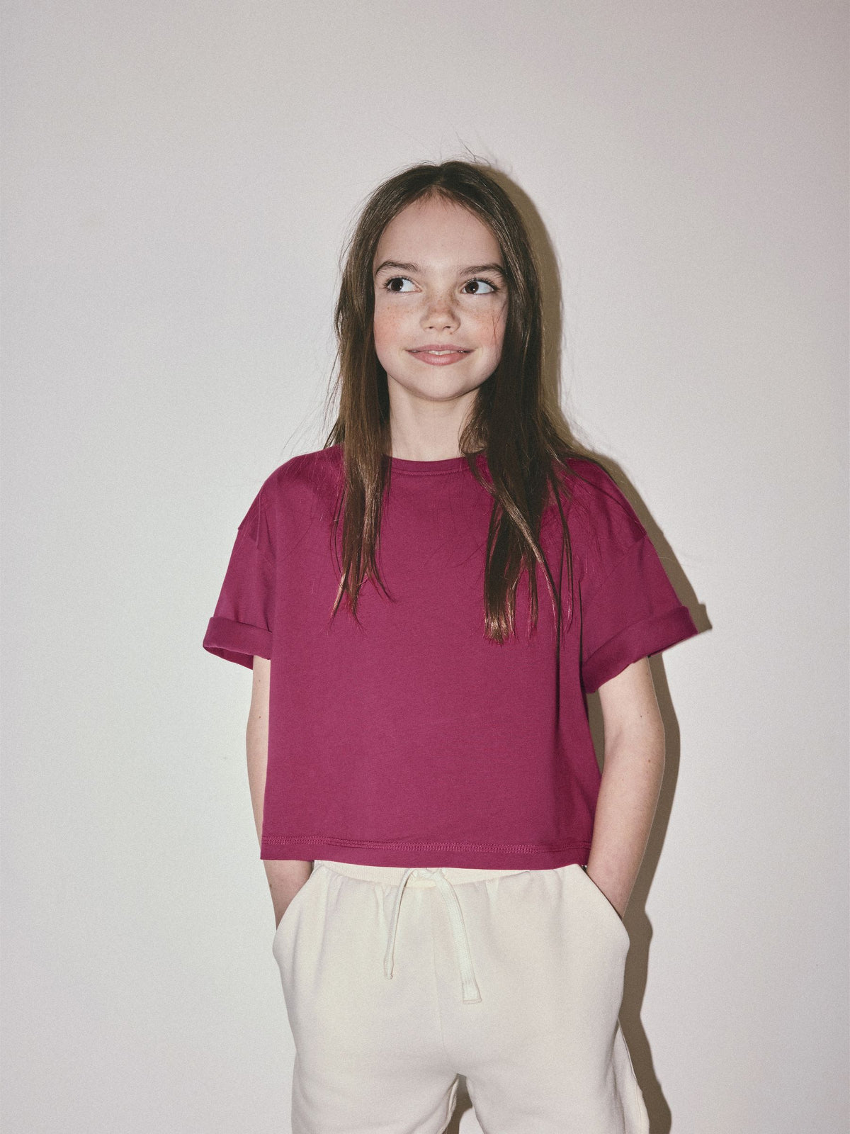 Dsiney Kidz - The Set 5 Pack Cropped Oversized T-Shirt Pink/Purple/White image 2