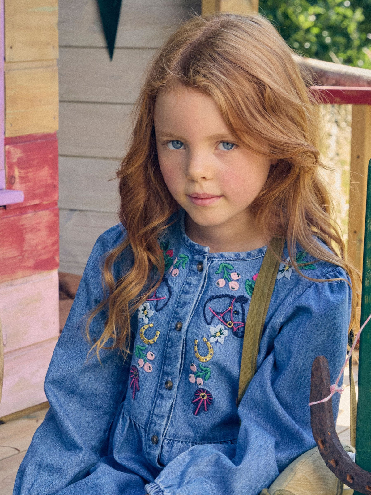 Dsiney Kidz - Joules Girls' Blair Denim Embroidered Dress image 2
