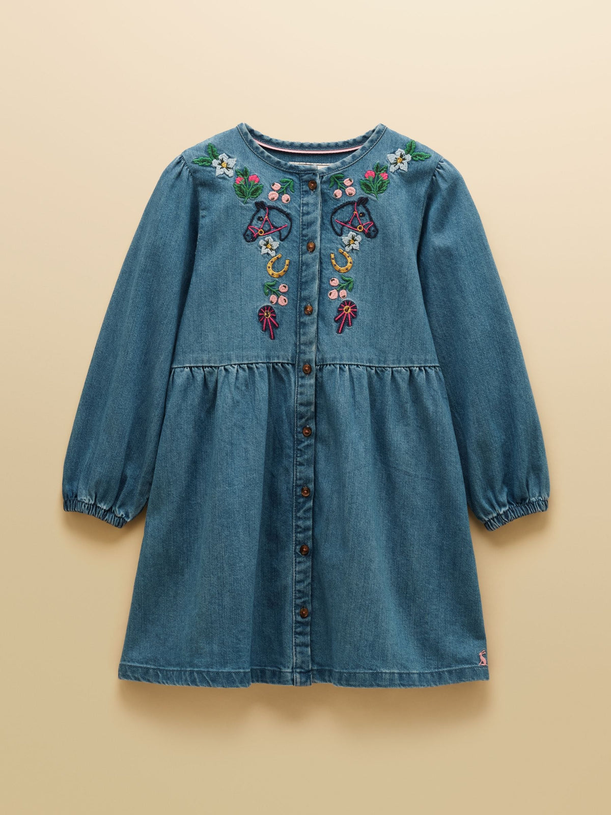 Dsiney Kidz - Joules Girls' Blair Denim Embroidered Dress image 3