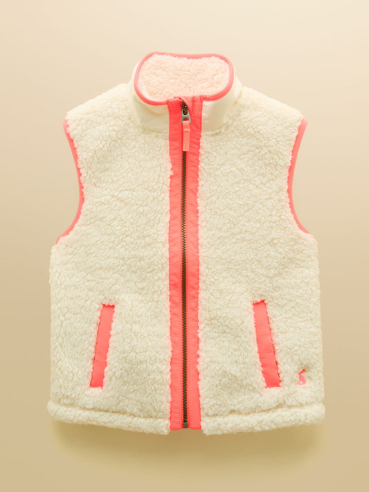 Dsiney Kidz - Joules Girls' Tilly Cream Fleece Gilet image 1