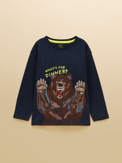 Dsiney Kidz - Joules Boys' Finlay Navy Long Sleeve Superstitch Graphic T-Shirt image 1