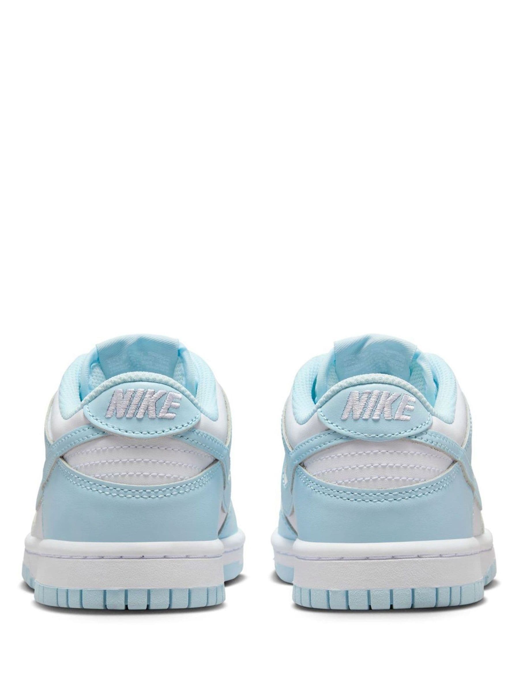 Nike White/Glacier Blue Youth Dunk Low Trainers image 6