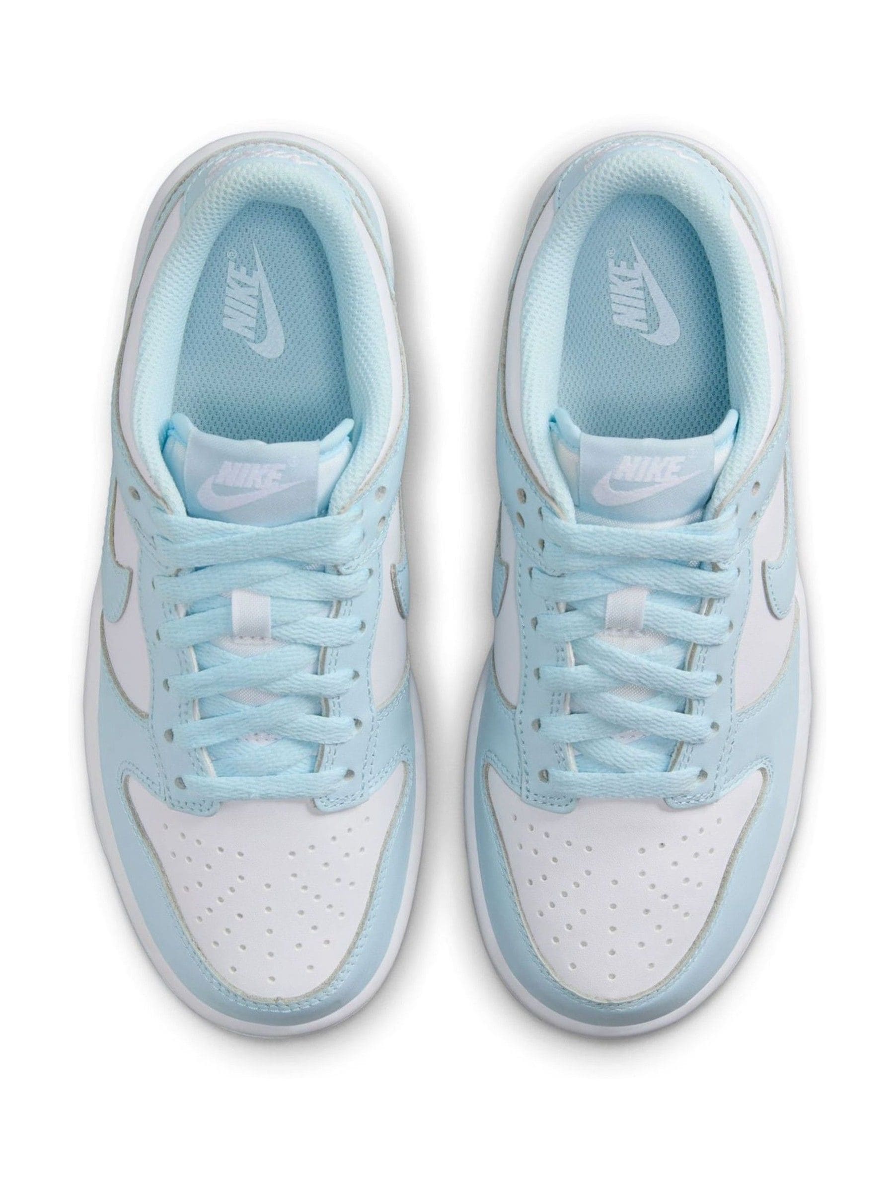 Nike White/Glacier Blue Youth Dunk Low Trainers image 7