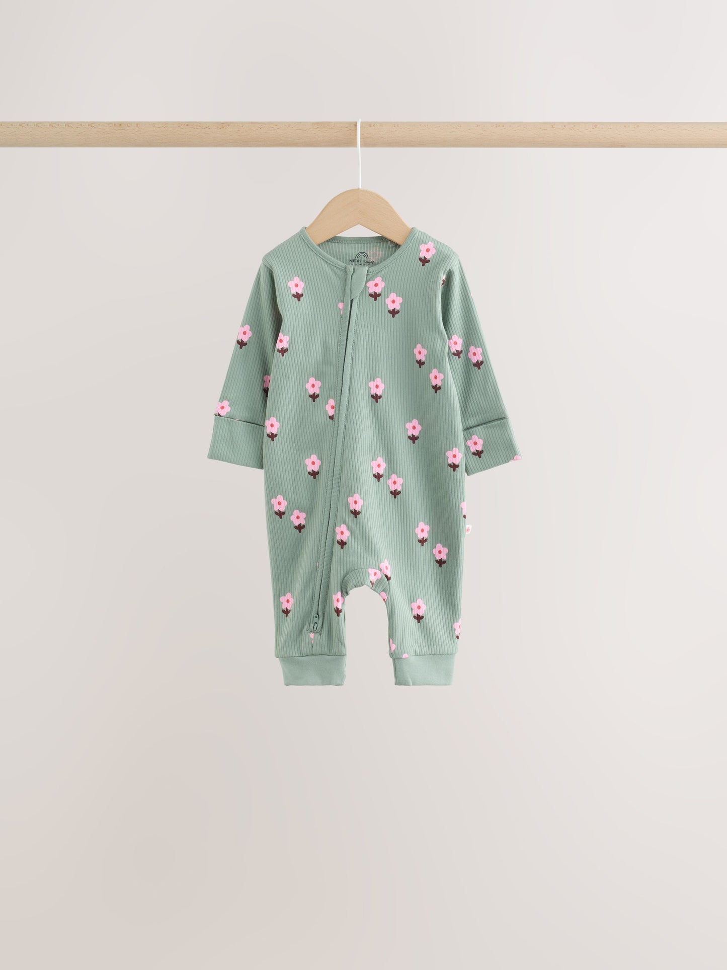 Orange Floral Baby Sleepsuits 4 Pack (0mths-3yrs) image 5