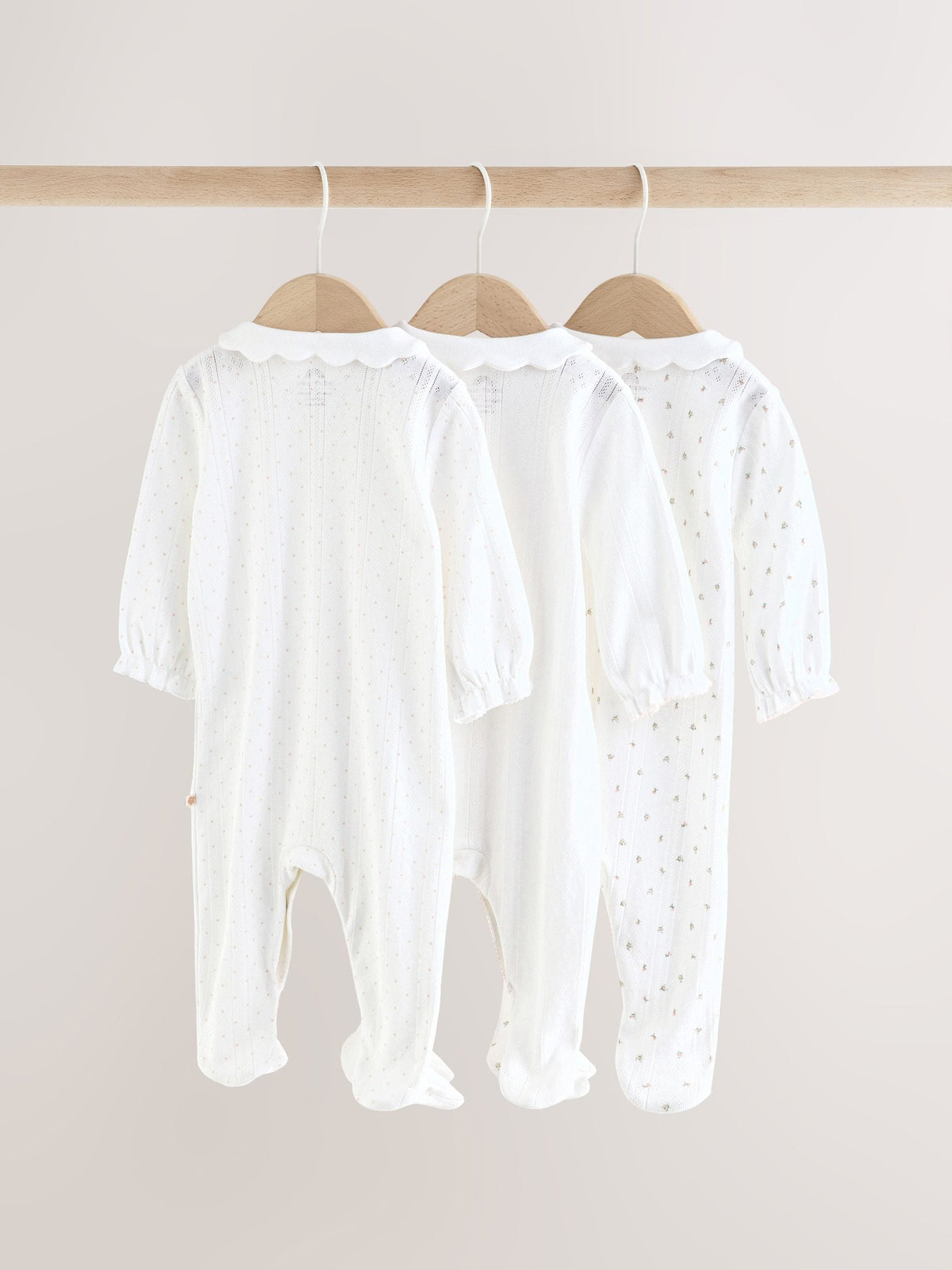 Dsiney Kidz - White Collar Baby Sleepsuits 3 Pack (0-2yrs) image 6