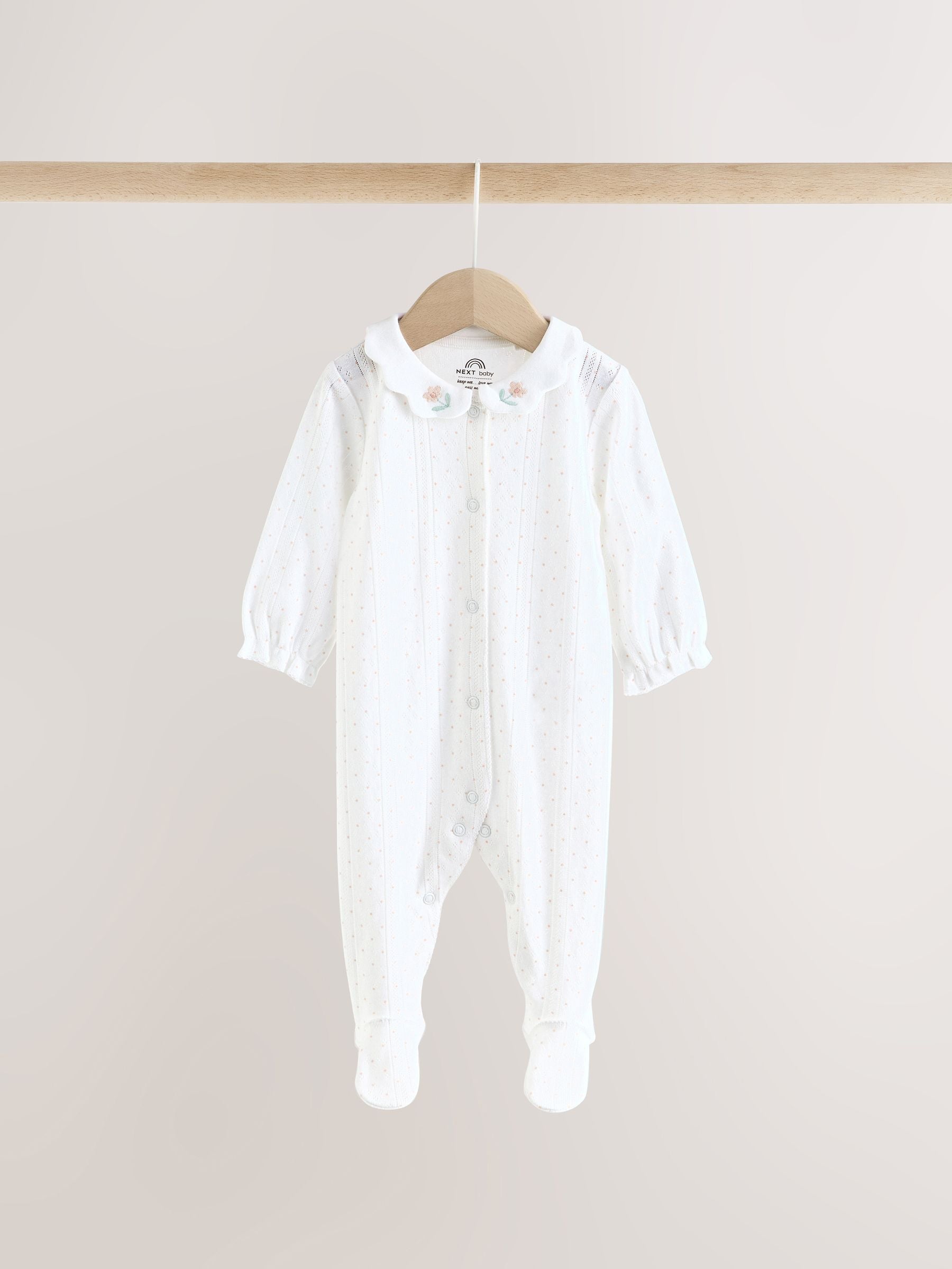 Dsiney Kidz - White Collar Baby Sleepsuits 3 Pack (0-2yrs) image 7