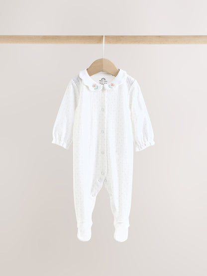 Dsiney Kidz - White Collar Baby Sleepsuits 3 Pack (0-2yrs) image 7