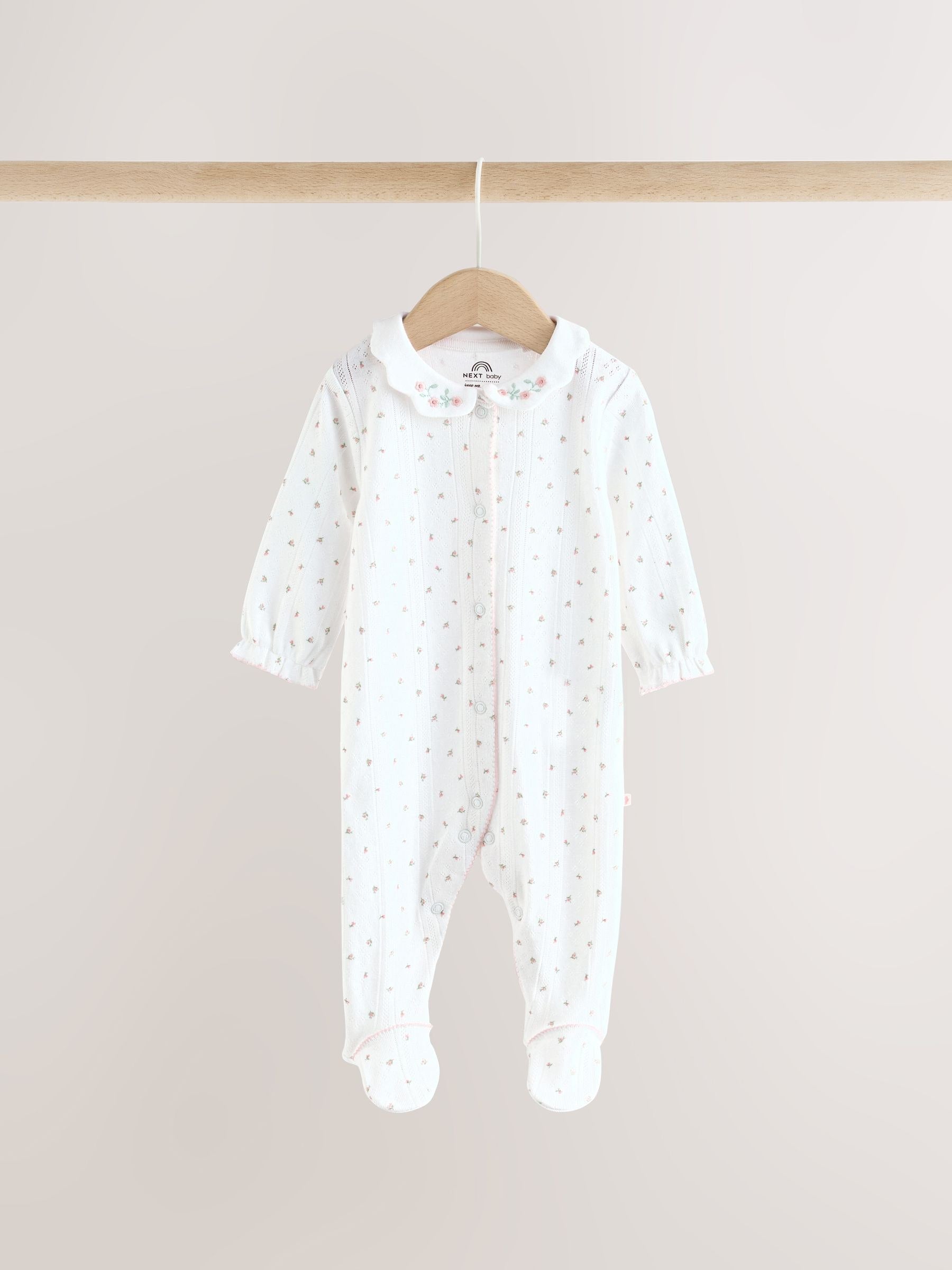 Dsiney Kidz - White Collar Baby Sleepsuits 3 Pack (0-2yrs) image 9