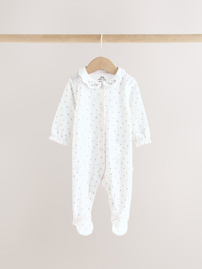 Dsiney Kidz - White Collar Baby Sleepsuits 3 Pack (0-2yrs) image 9