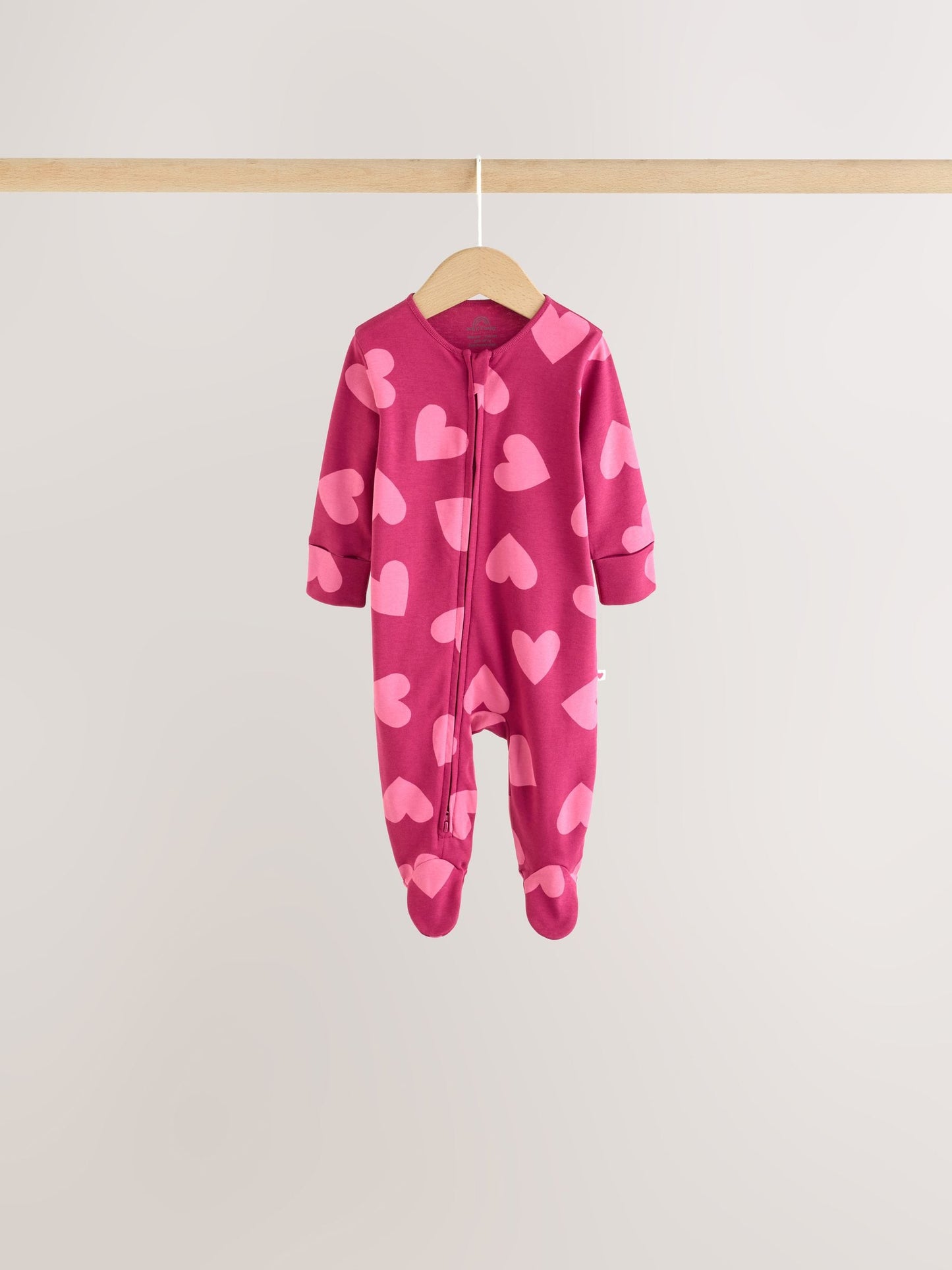 Purple/Pink Two Way Zip Baby Sleepsuits 5 Pack (0mths-2yrs) image 3