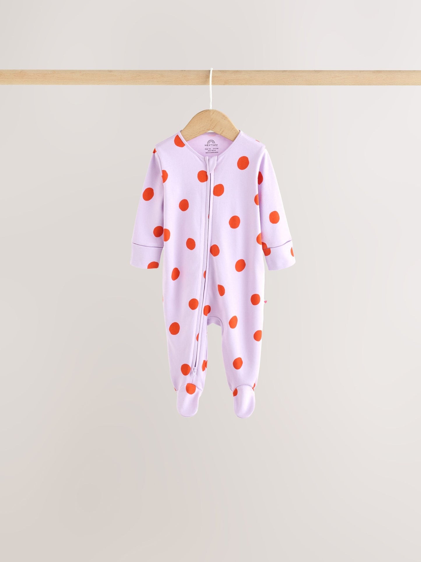 Purple/Pink Two Way Zip Baby Sleepsuits 5 Pack (0mths-2yrs) image 4