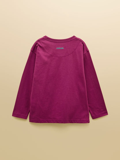 Dsiney Kidz - Joules Boys' Finlay Purple Long Sleeve Applique Graphic T-Shirt image 2