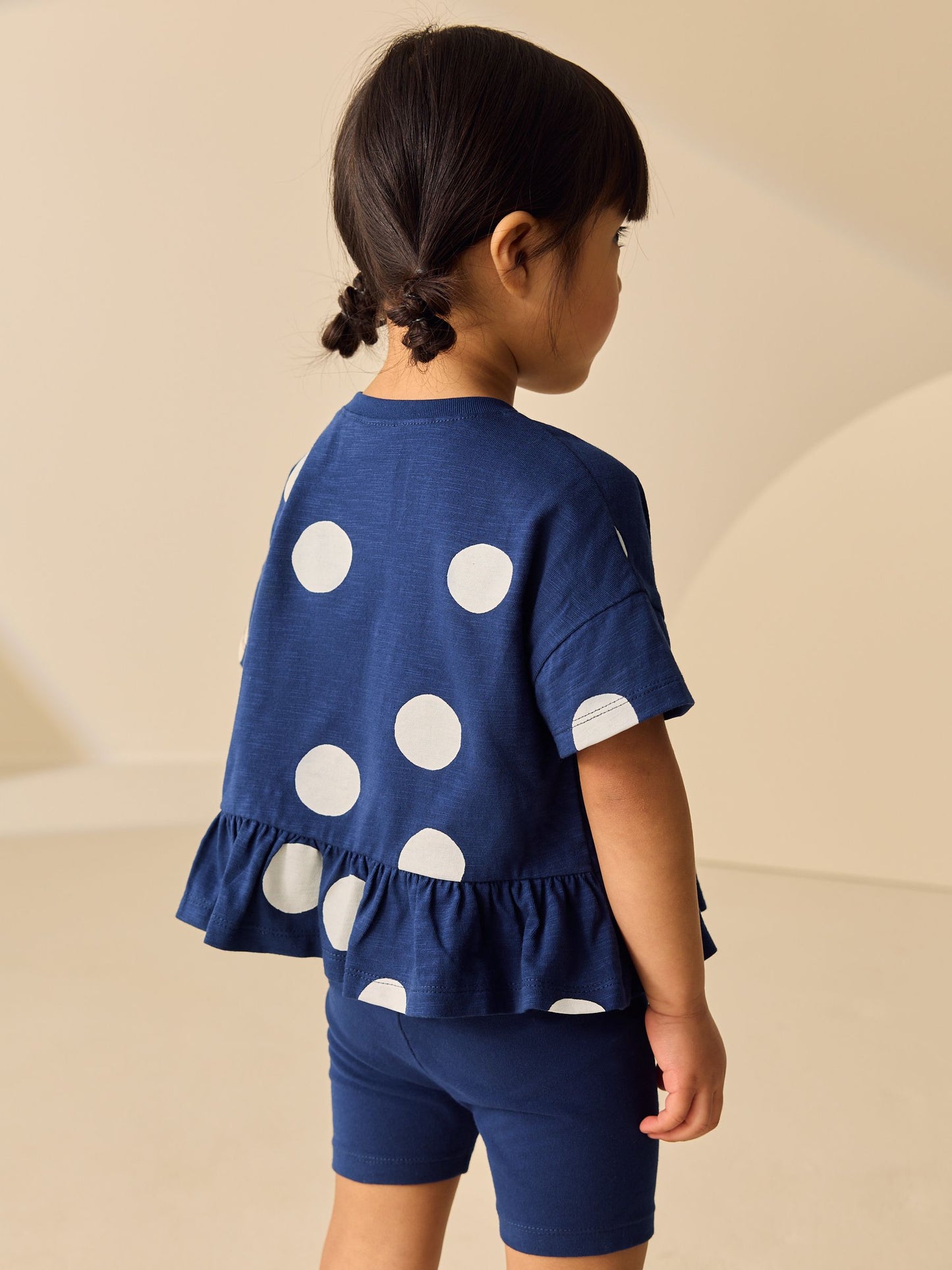 Navy Cloud Peplum Top and Cycle Shorts Set (3mths-7yrs) image 3