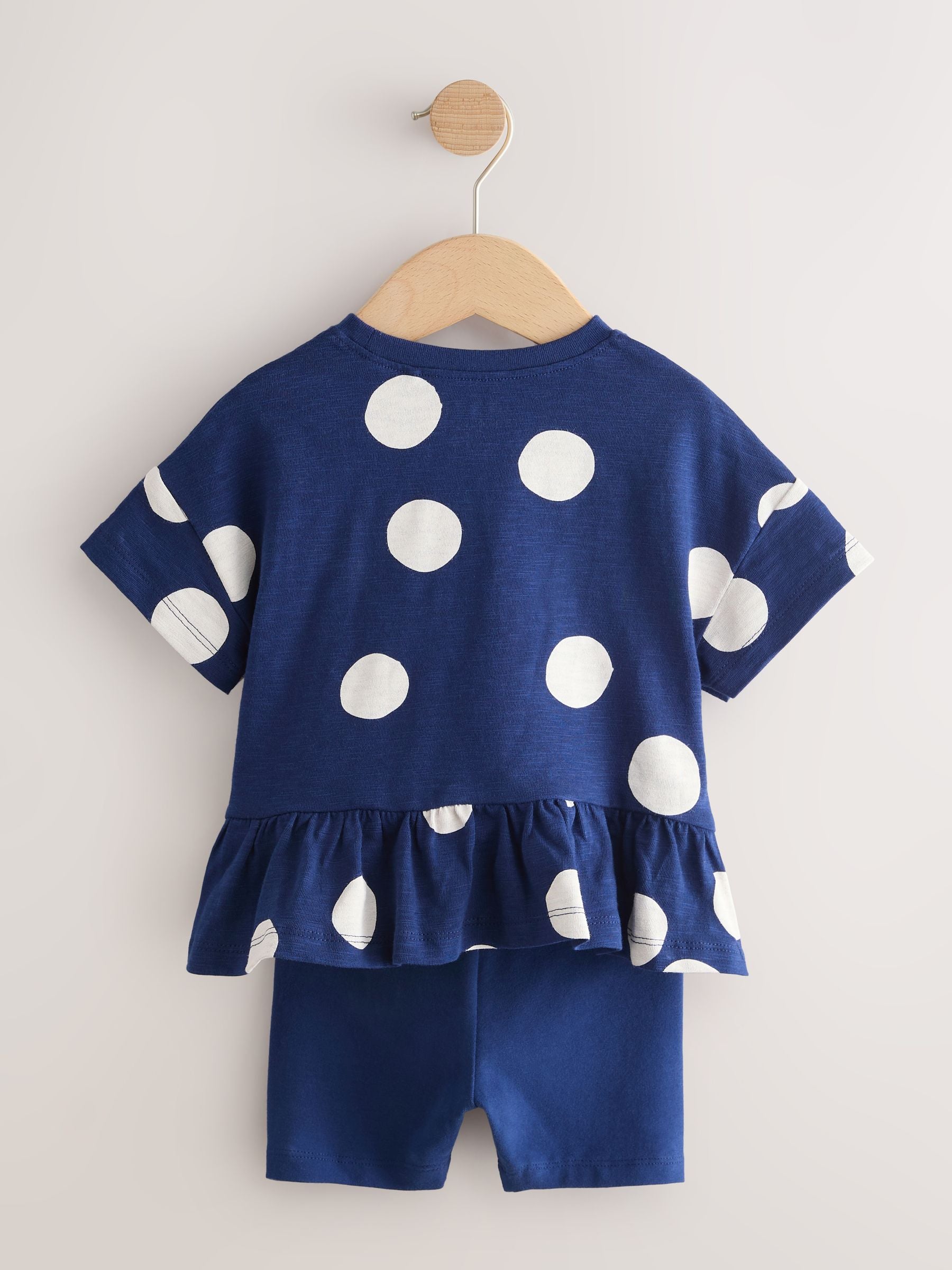 Navy Cloud Peplum Top and Cycle Shorts Set (3mths-7yrs) image 6