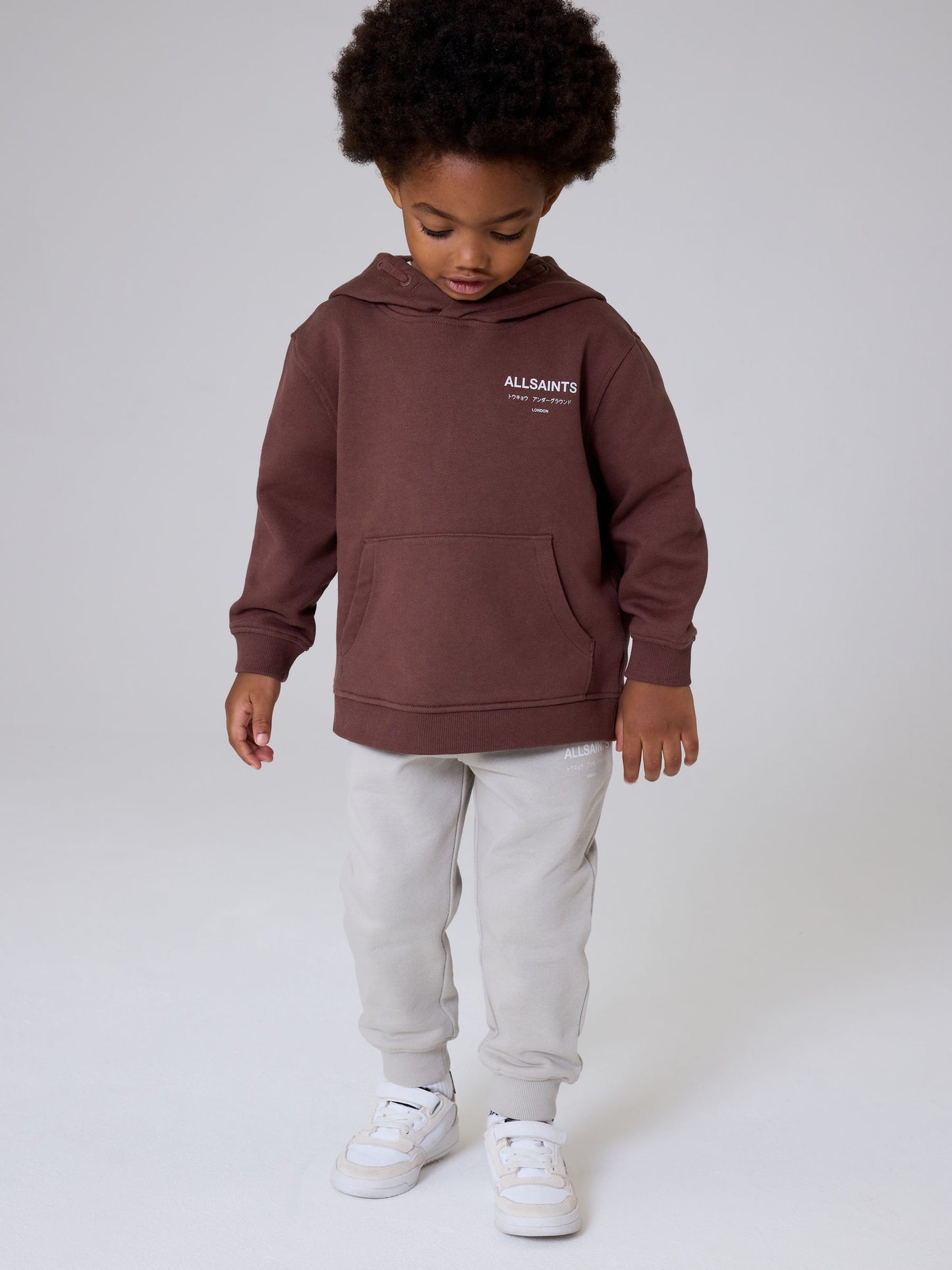 Dsiney Kidz - smALLSAINTS Brown Underground Oversized Younger Pullover Hoodie image 2