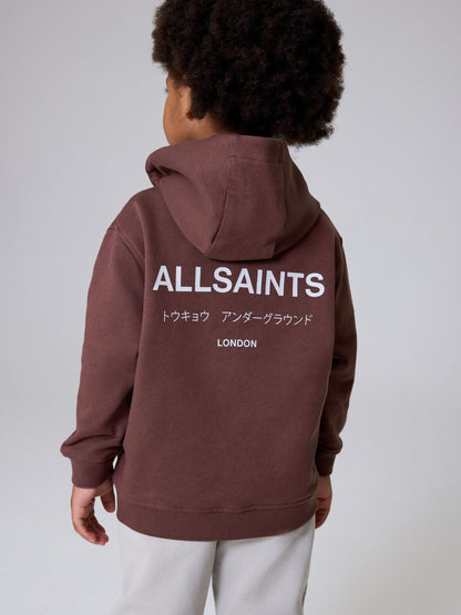 Dsiney Kidz - smALLSAINTS Brown Underground Oversized Younger Pullover Hoodie image 3
