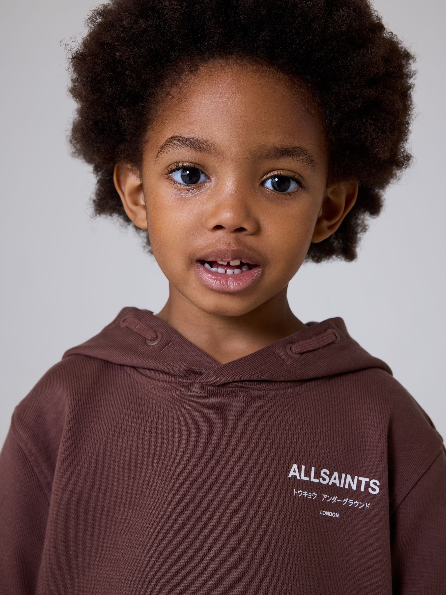 Dsiney Kidz - smALLSAINTS Brown Underground Oversized Younger Pullover Hoodie image 4
